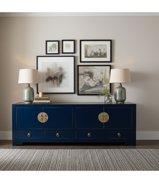 Chinese TV Cabinet Midnight Blue - Orientique Collection W130xD40xH45cm