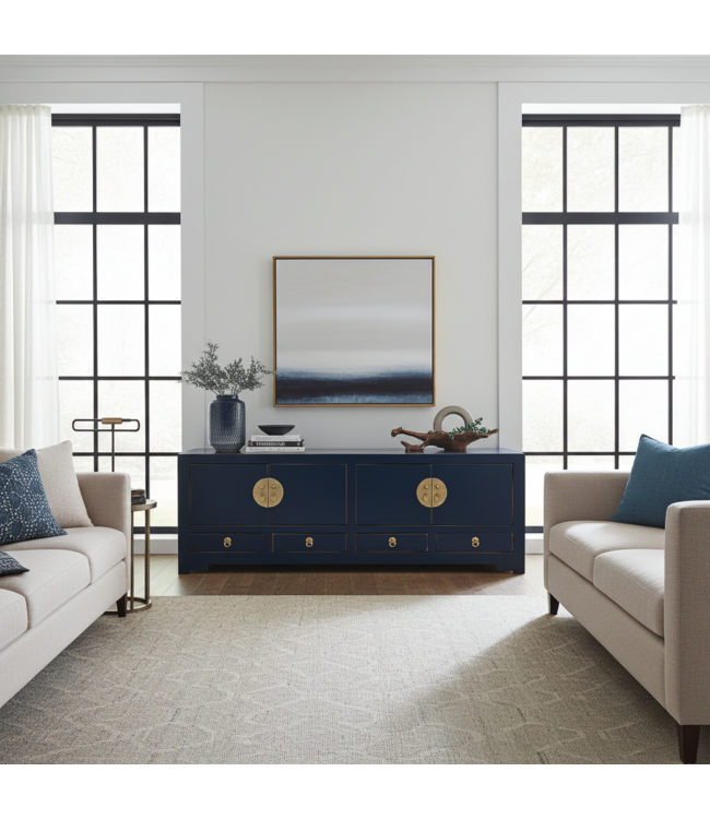 Mueble TV Chino Azul Noche - Orientique Colección An130xP40xAl45cm