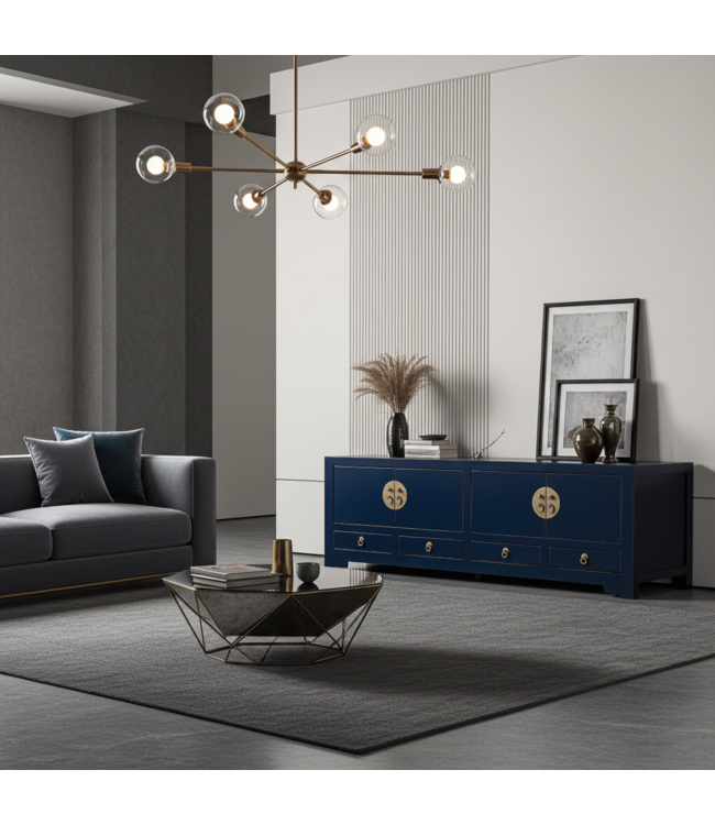 Mueble TV Chino Azul Noche - Orientique Colección An130xP40xAl45cm