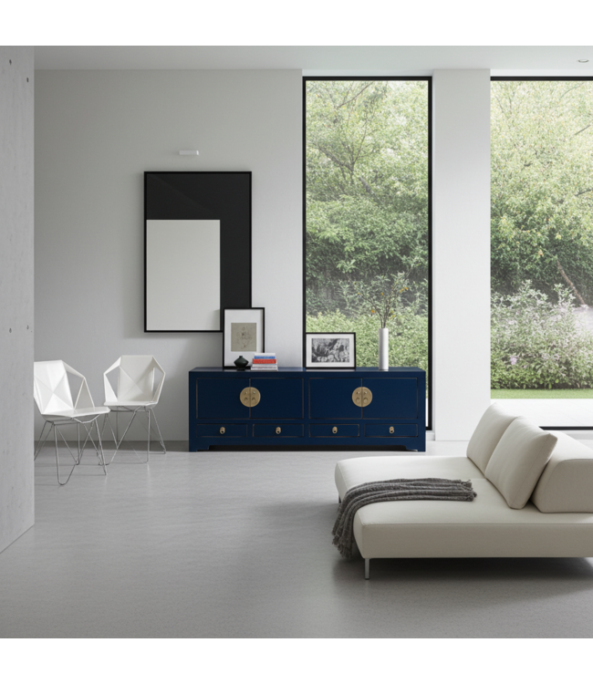Chinese TV Kast Blauw Midnight Blue - Orientique Collection B130xD40xH45cm