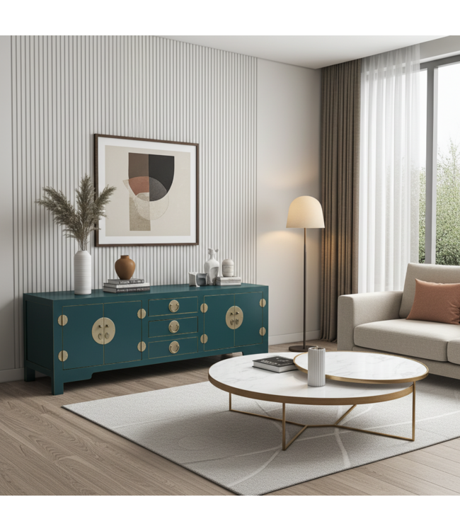 Mueble TV Chino Verde Azulado - Orientique Colección An175xP47xAl54cm