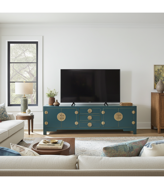 Mueble TV Chino Verde Azulado - Orientique Colección An175xP47xAl54cm