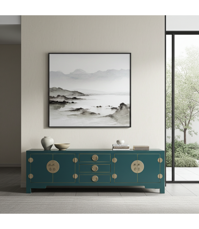 Mueble TV Chino Verde Azulado - Orientique Colección An175xP47xAl54cm