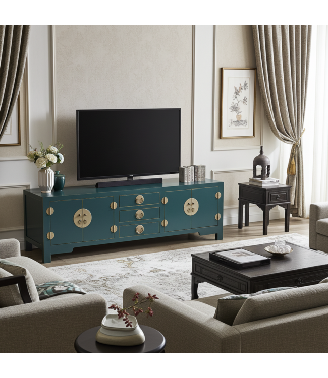 Chinese TV Cabinet Teal - Orientique Collection W175xD47xH54cm
