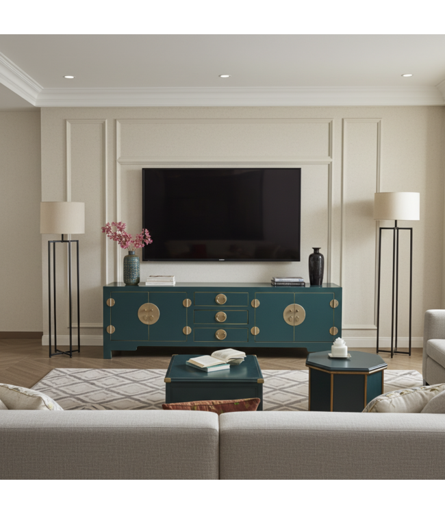 Mobile TV Cinese Verde Acqua - Orientique Collezione L175xP47xA54cm