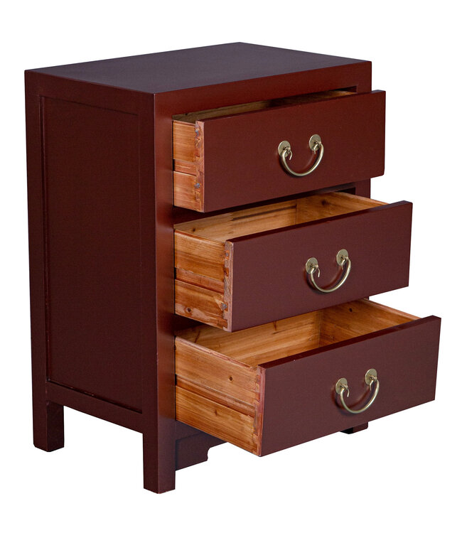 Chinese Bedside Table Red Scarlet Rouge - Orientique Collection W45xD30xH60cm