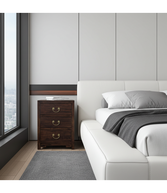 Chinesischer Nachttisch Earthy Braun - Orientique Kollektion B45xT30xH60cm