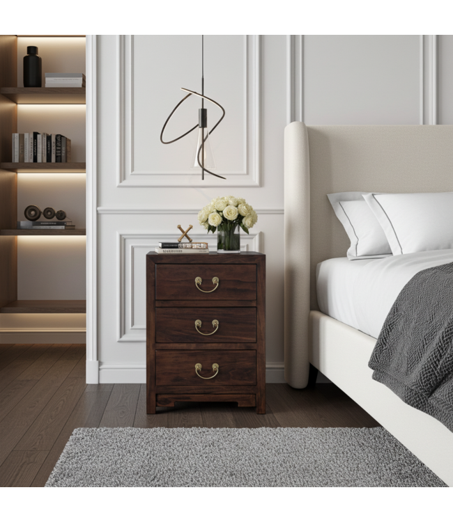 Chinesischer Nachttisch Earthy Braun - Orientique Kollektion B45xT30xH60cm