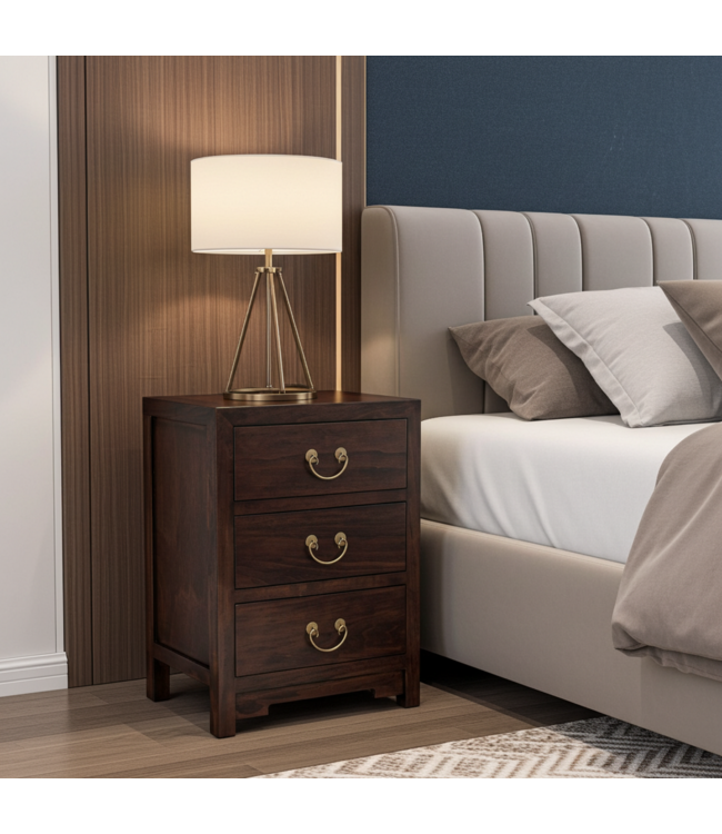 Chinesischer Nachttisch Earthy Braun - Orientique Kollektion B45xT30xH60cm