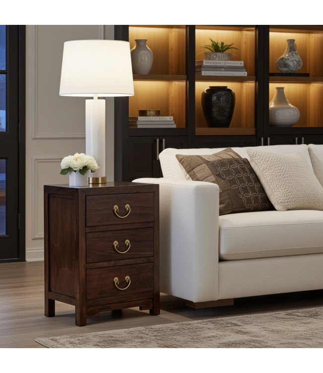 Chinesischer Nachttisch Earthy Braun - Orientique Kollektion B45xT30xH60cm