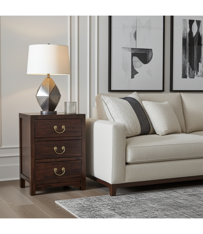 Mesita de Noche China Earthy Marrón - Orientique Colección An45xP30xAl60cm