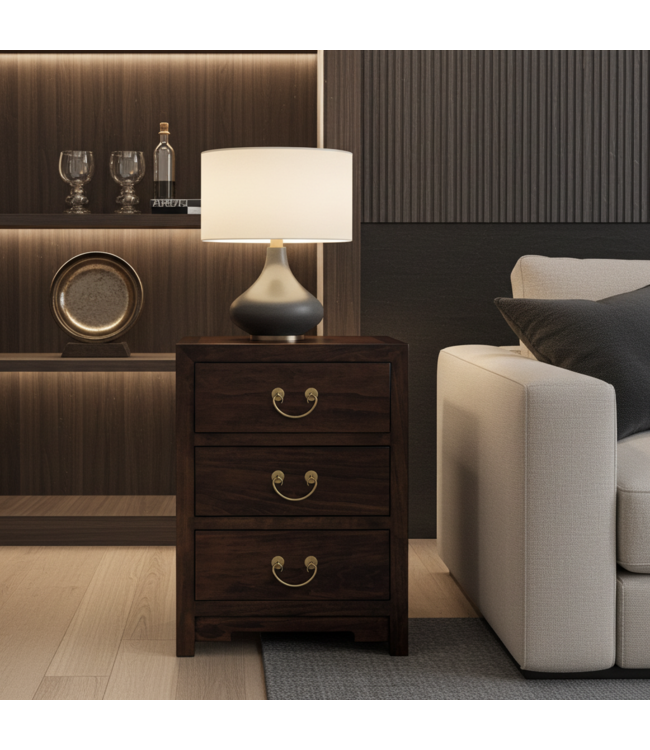 Chinesischer Nachttisch Earthy Braun - Orientique Kollektion B45xT30xH60cm