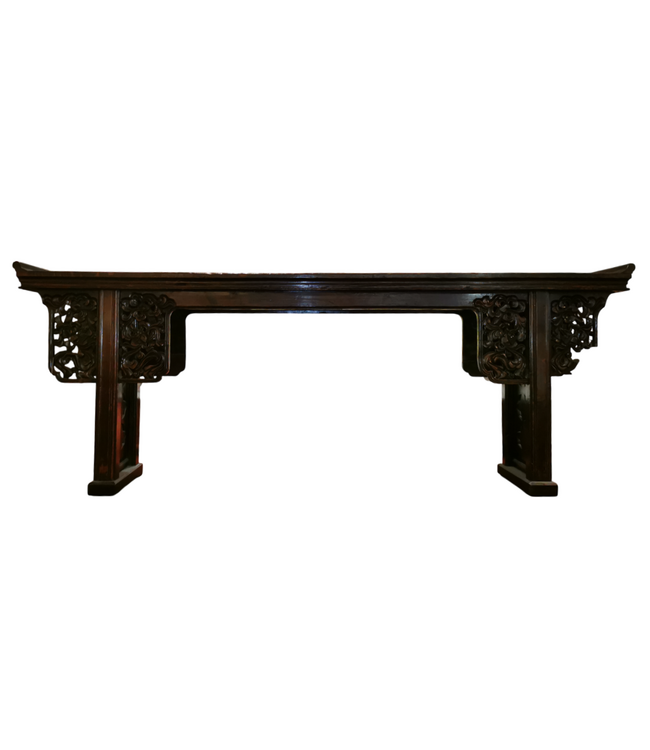Antieke Chinese Altaar Tafel Sidetable Handgesneden B270xD38xH96cm