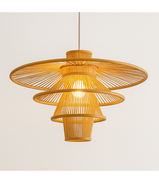 Fine Asianliving Bamboe Hanglamp Naturel Handgemaakt - Mavis D60xH33cm