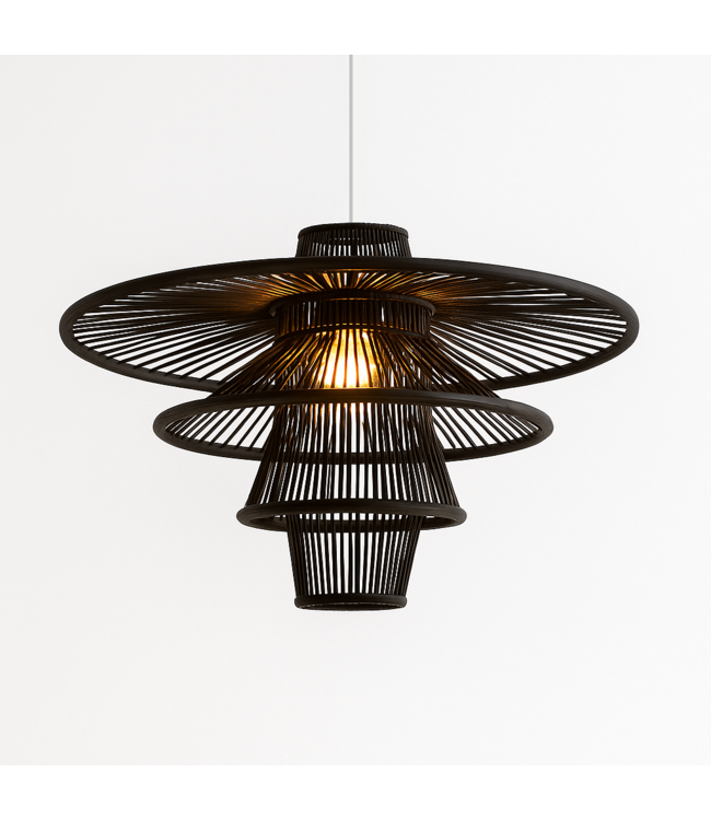 Suspension en Bambou Noir Fait Main - Mason D60xH33cm