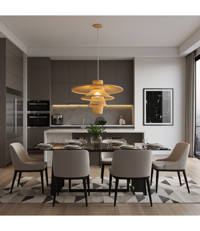 Bamboe Hanglamp Naturel Handgemaakt - Mavis D60xH40cm