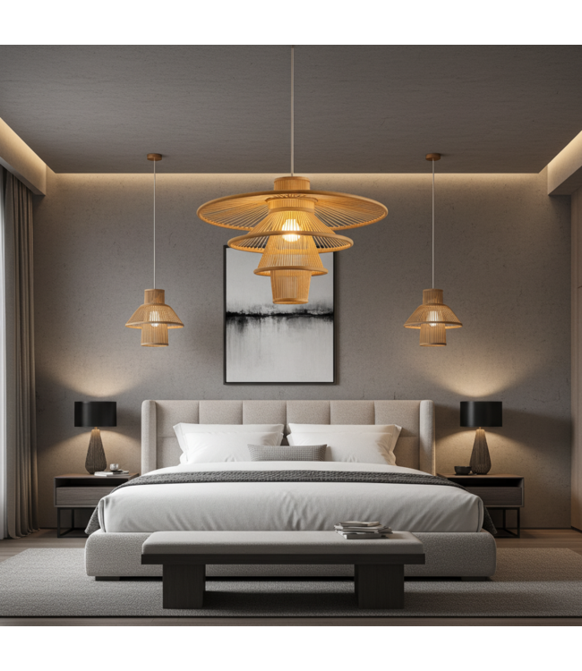 Suspension en Bambou Fait Main - Mavis D60xH40cm