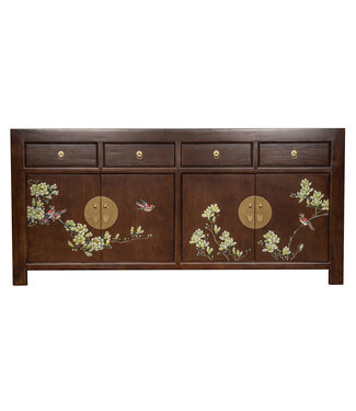 Fine Asianliving Chinesisches Sideboard Earthy Braun Handbemalt - Orientique Kollektion B180xT40xH85cm