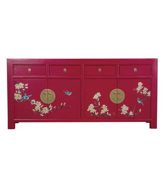 Fine Asianliving Credenza Cinese Fuchsia Royale Dipinto a Mano - Orientique Collezione L180xP40xA85cm