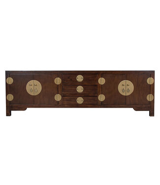 Fine Asianliving Chinesisches TV Lowboard Earthy Braun - Orientique Kollektion B175xT47xH54cm