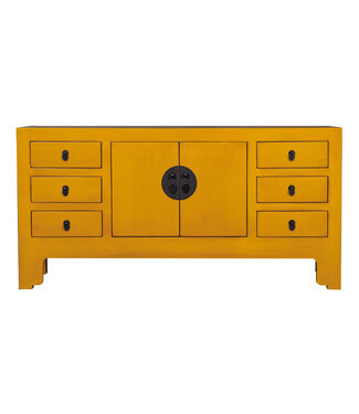 Fine Asianliving Chinesisches TV Lowboard Marigold Gelbe - Orientique Kollektion B121xT37xH61cm