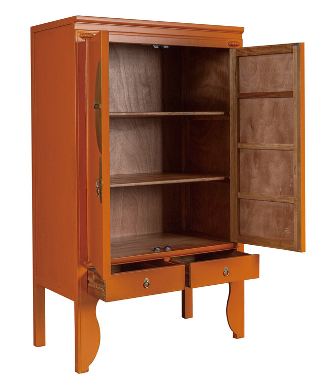 Chinesischer Hochzeitsschrank Sunglow Orange - Orientique Kollektion B100xT55xH175cm