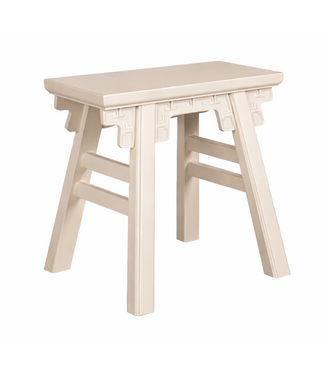 Fine Asianliving Tabouret Chinois Moonshine Greige avec des Détails L50xP23xH47cm