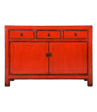 Fine Asianliving Aparador Chino Antiguo Rojo Alto Brillo A128xP40xAlt92cm