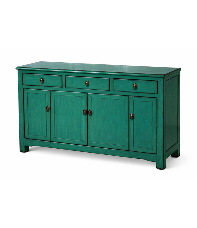 Buffet Chinois Ancien Vert d'eau Haute Brillance L143xP42xH85cm