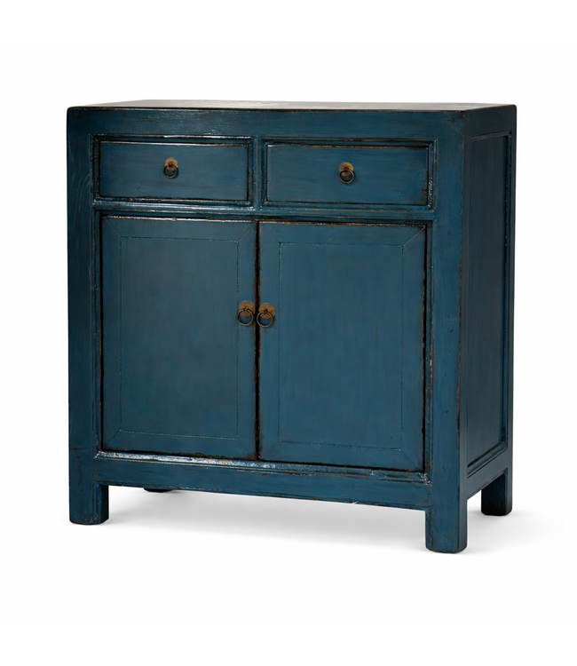 Antieke Chinese Kast Diep Blauw High Gloss B83xD39xH90cm