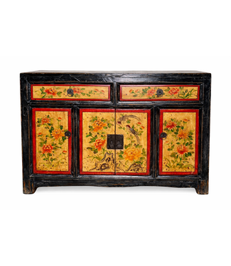 Fine Asianliving Aparador Chino Antiguo con Peonías Pintadas a Mano An110xP42xAlt85cm