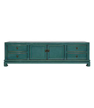 Fine Asianliving Chinese TV Cabinet Teal High Gloss W180xD40xH50cm