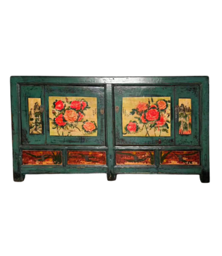 Fine Asianliving Aparador Chino Antiguo Peonías Pintadas a Mano An171xP40xAlt87cm