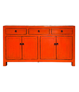 Fine Asianliving Antieke Chinese Dressoir Rood High Gloss B145xD40xH88cm