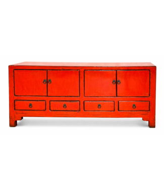 Fine Asianliving Mueble TV Chino Antiguo Rojo Alto Brillo An151xP39xAl54cm