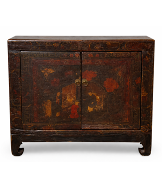 Fine Asianliving Armoire Chinoise Ancienne Peint à la Main L90xD38xH78cm