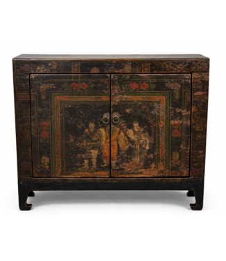 Fine Asianliving Antieke Chinese Kast Handbeschilderd B88xD38xH76cm