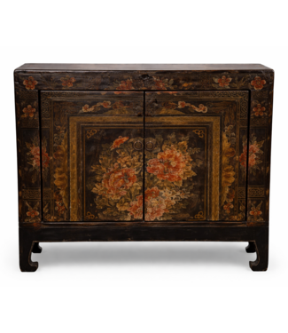 Fine Asianliving Antiker Chinesischer Schrank Handbemalt B86xT38xH75cm