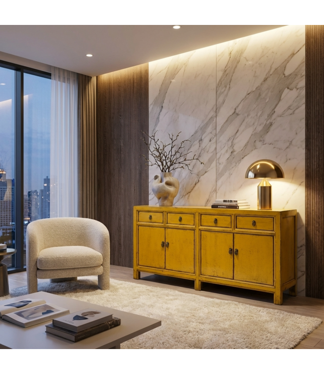 Antique Chinese Sideboard Yellow High Gloss W170xD42xH88cm