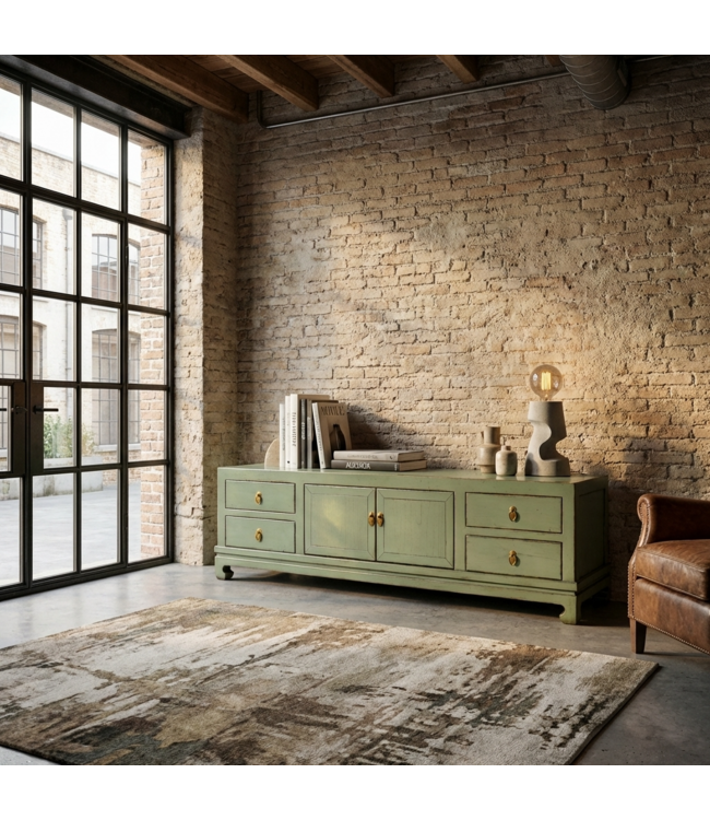 Mueble TV Oriental Menta Alto Brillo An180xP40xAl50cm