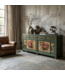 Antikes Chinesisches Sideboard Mint Pfingstrosen Handbemalt B203xT43xH84cm