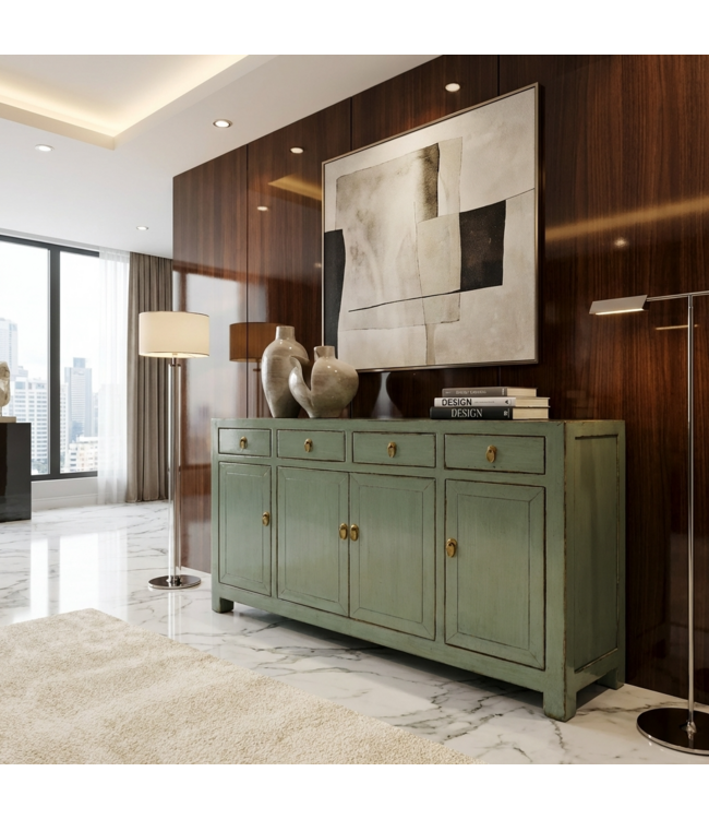 Antieke Chinese Dressoir Mint High Gloss B159xD40xH94cm
