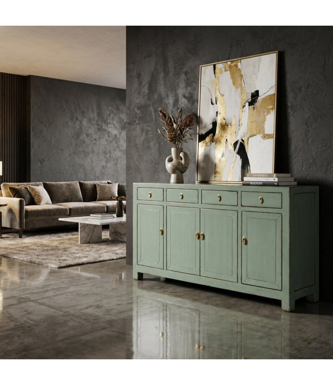 Credenza Cinese Antica Menta Lucida L159xP40xA94cm