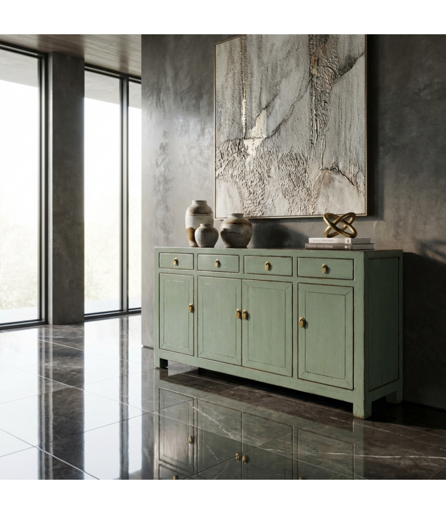 Antieke Chinese Dressoir Mint High Gloss B159xD40xH94cm