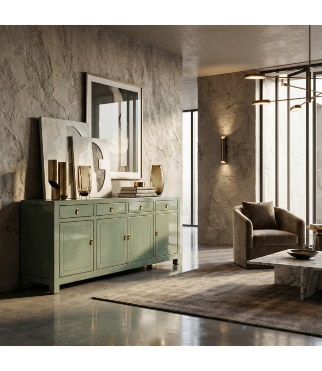 Credenza Cinese Antica Menta Lucida L159xP40xA94cm