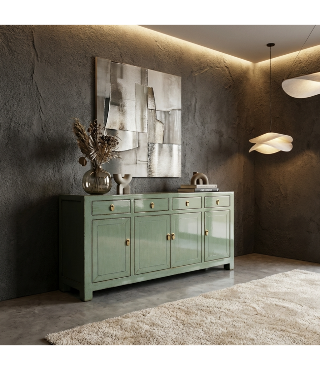 Antieke Chinese Dressoir Mint High Gloss B159xD40xH94cm