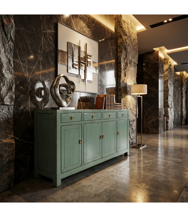 Credenza Cinese Antica Menta Lucida L159xP40xA94cm