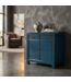 Antiker Chinesischer Schrank Tiefblau Hochglanz B83xT39xH90cm
