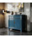 Antiker Chinesischer Schrank Tiefblau Hochglanz B83xT39xH90cm