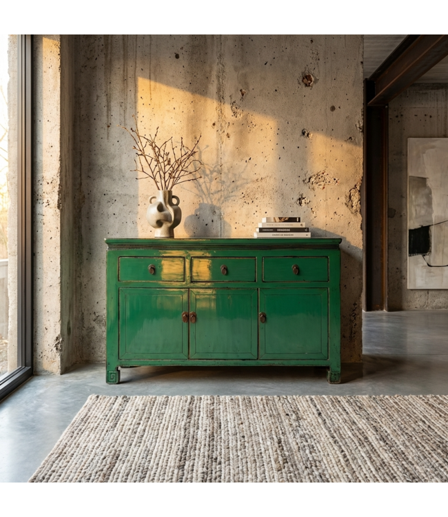 Antikes Chinesisches Sideboard Aquagrün Hochglanz B143xT42xH85cm
